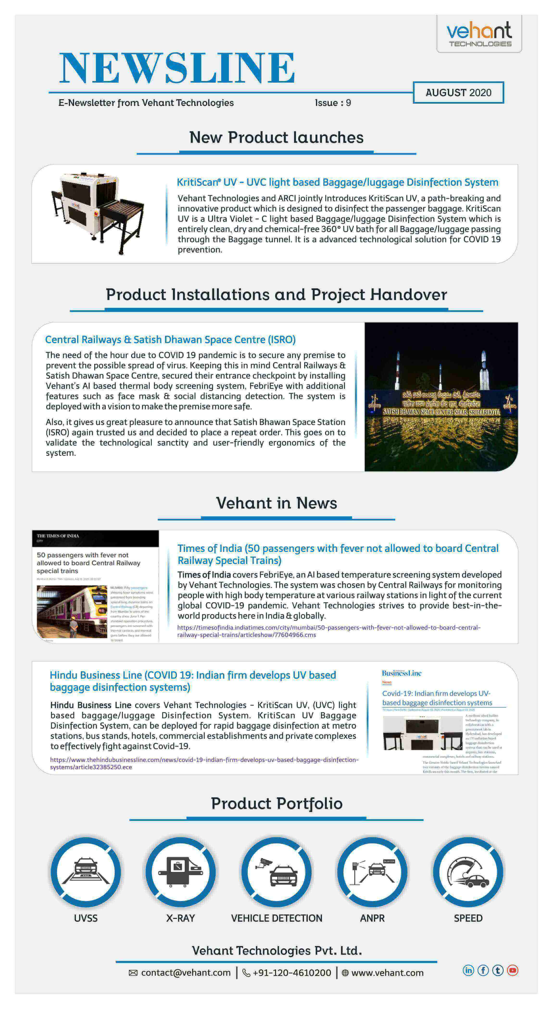 Vehant Newsletter - August 2020 (Issue - 9)